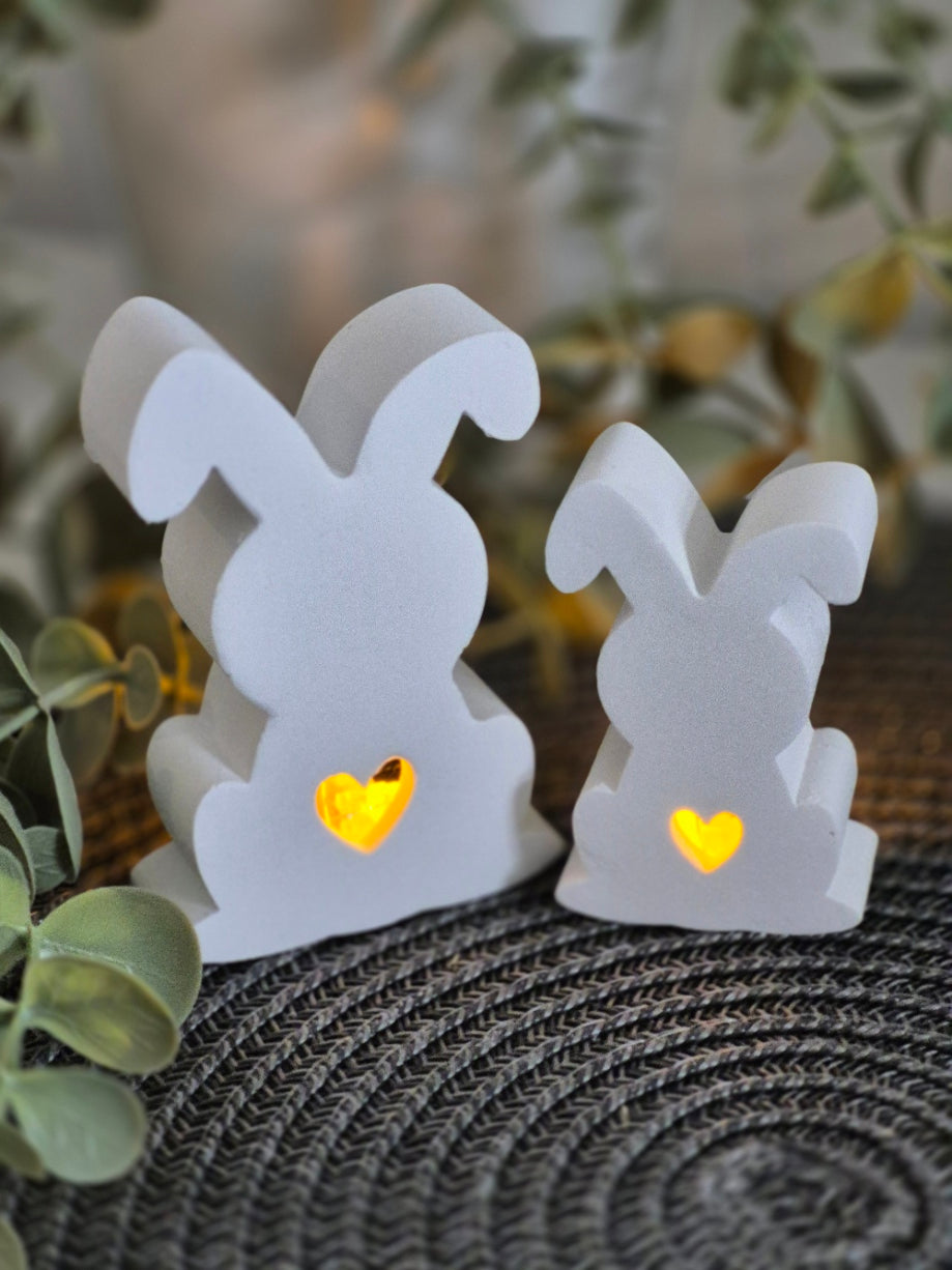 Silikonform Puschelhase Hansi und Herzhase Anni für Ballonlichter
