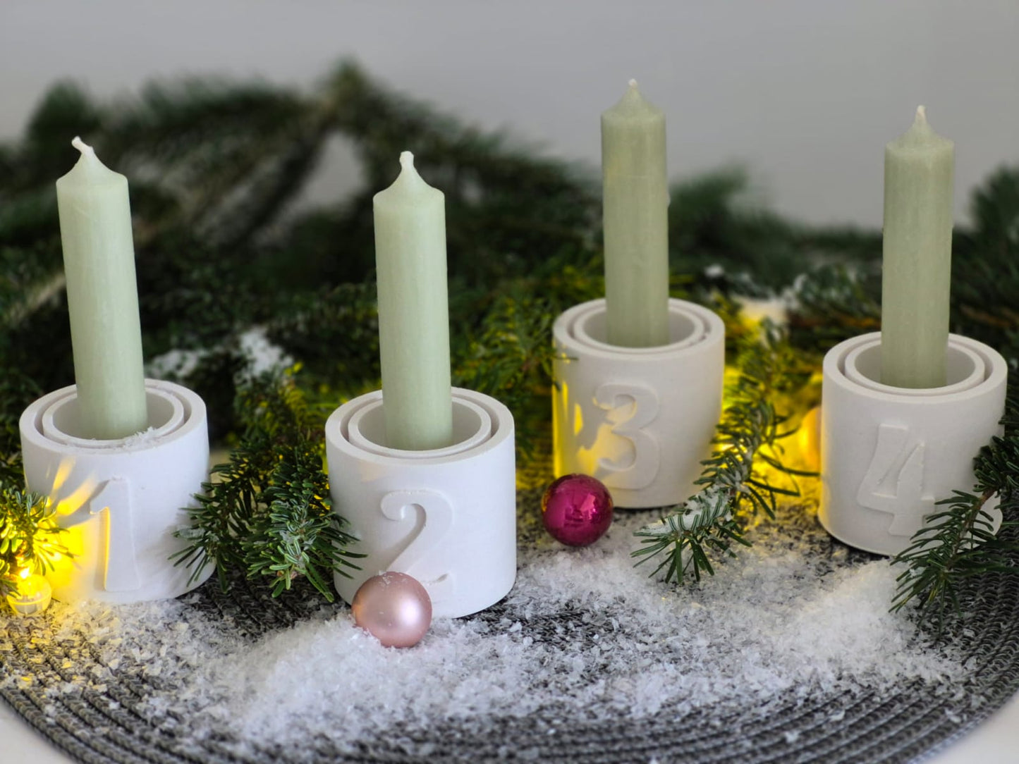 Silikonform Kerzenhalter Adventskranz 1 bis 4