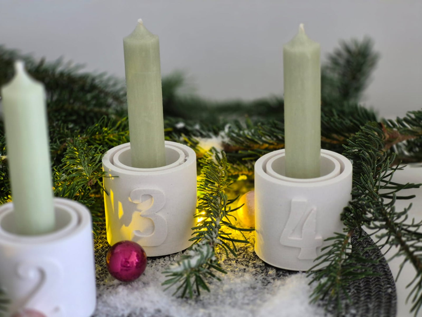 Silikonform Kerzenhalter Adventskranz 1 bis 4