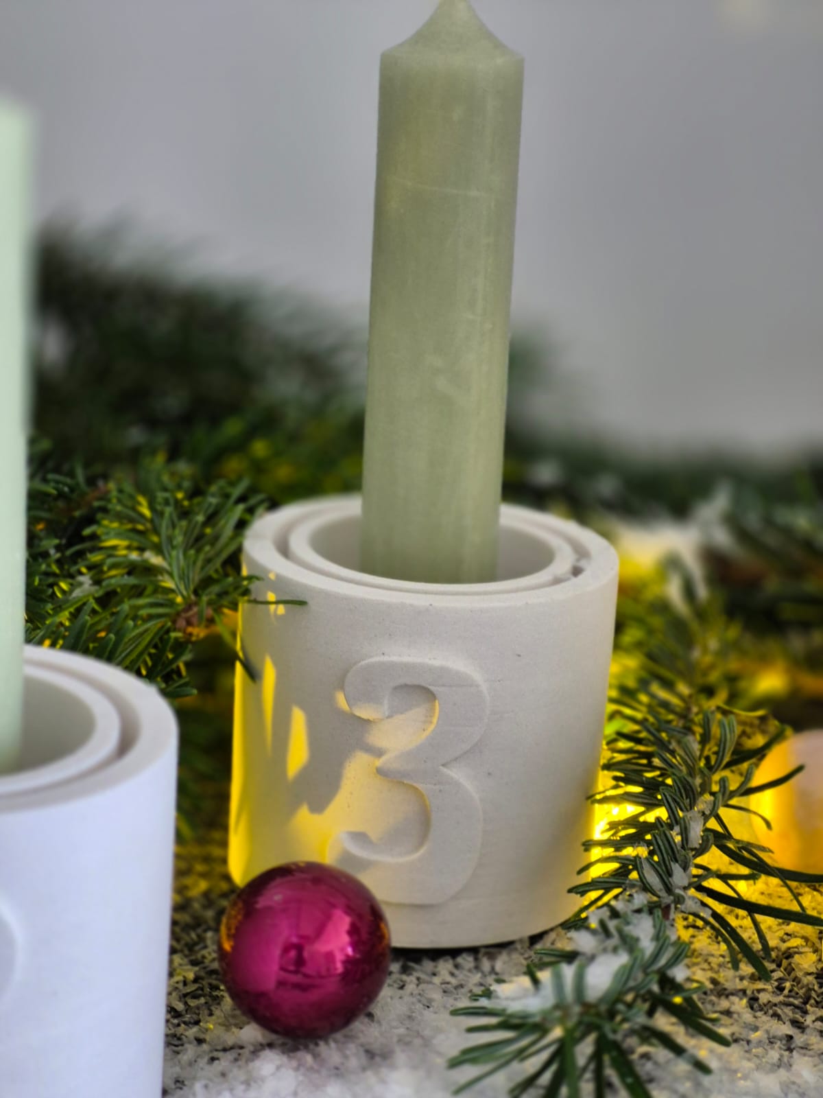 Silikonform Kerzenhalter Adventskranz 1 bis 4