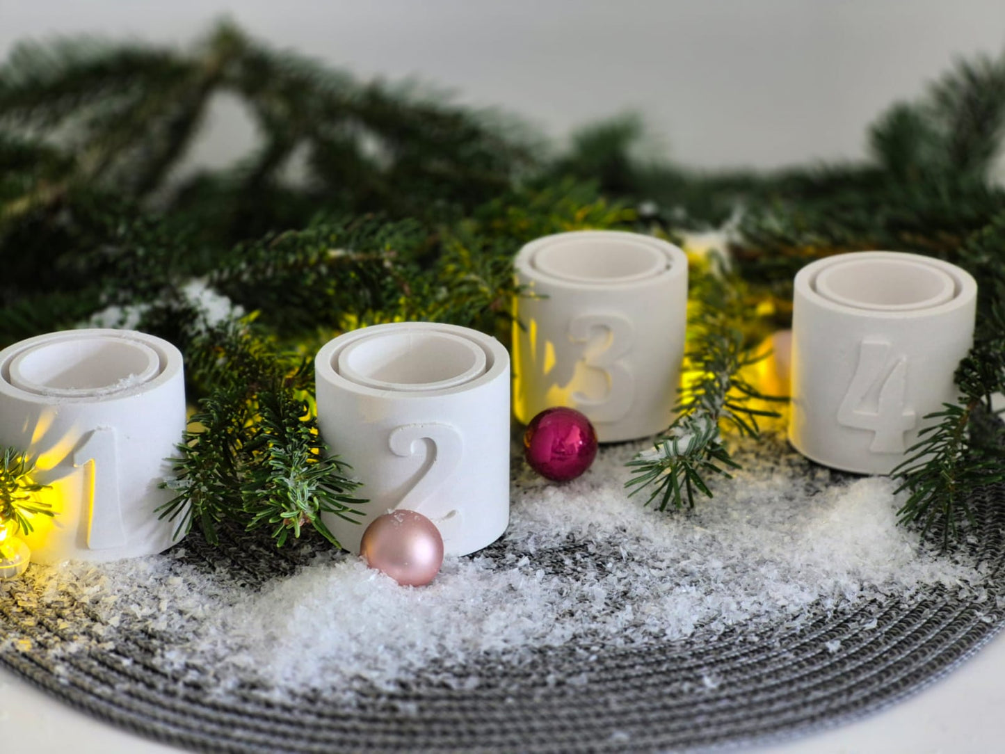 Silikonform Kerzenhalter Adventskranz 1 bis 4