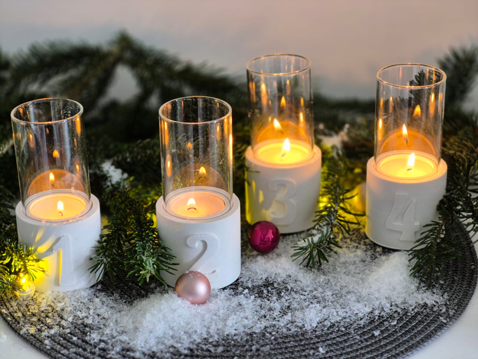 Silikonform Kerzenhalter Adventskranz 1 bis 4