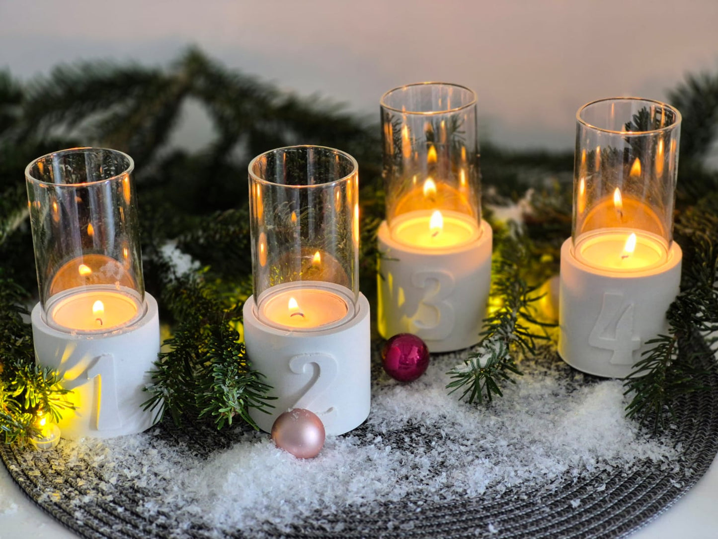 Silikonform Kerzenhalter Adventskranz 1 bis 4