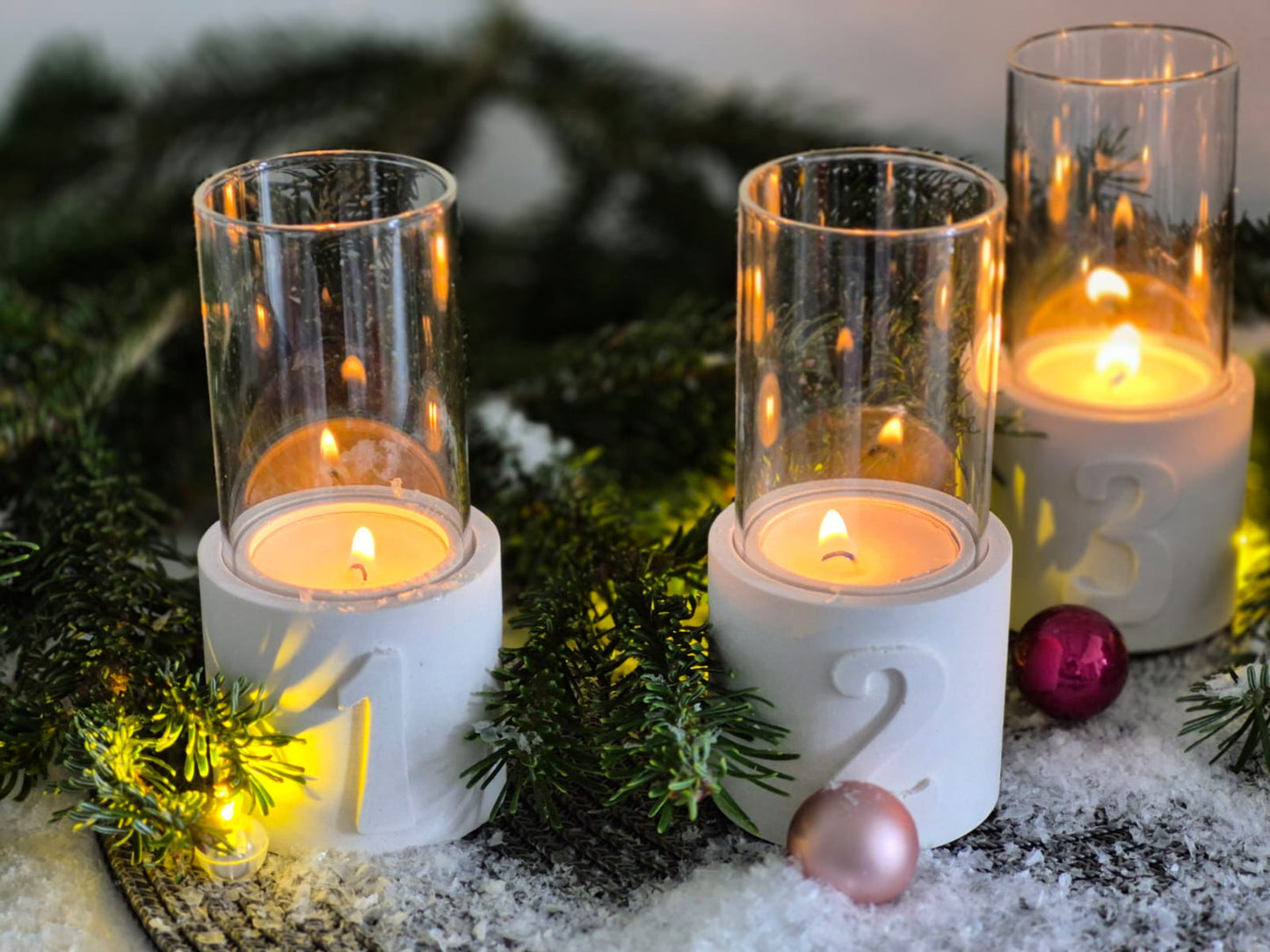 Silikonform Kerzenhalter Adventskranz 1 bis 4