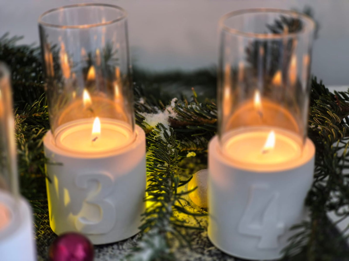 Silikonform Kerzenhalter Adventskranz 1 bis 4