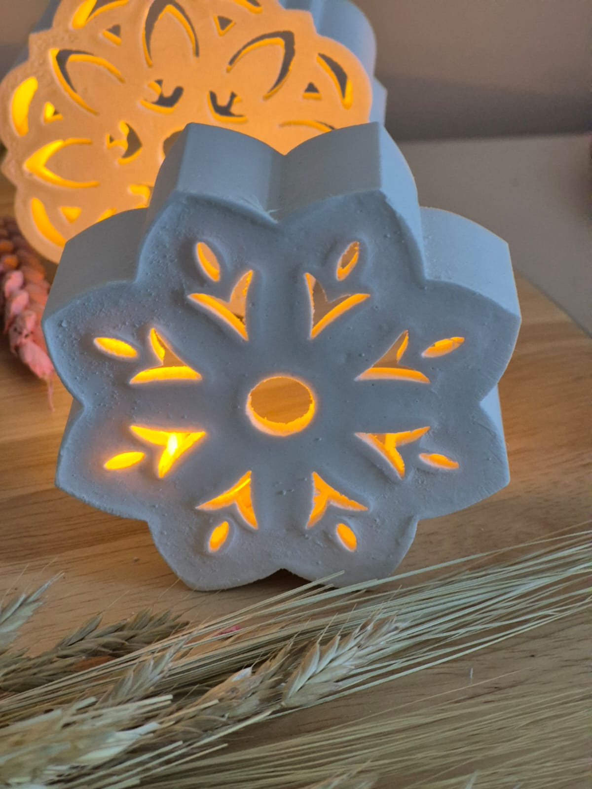 Silikonform Herbstblumen im Mandaladesign für Ballonlicht