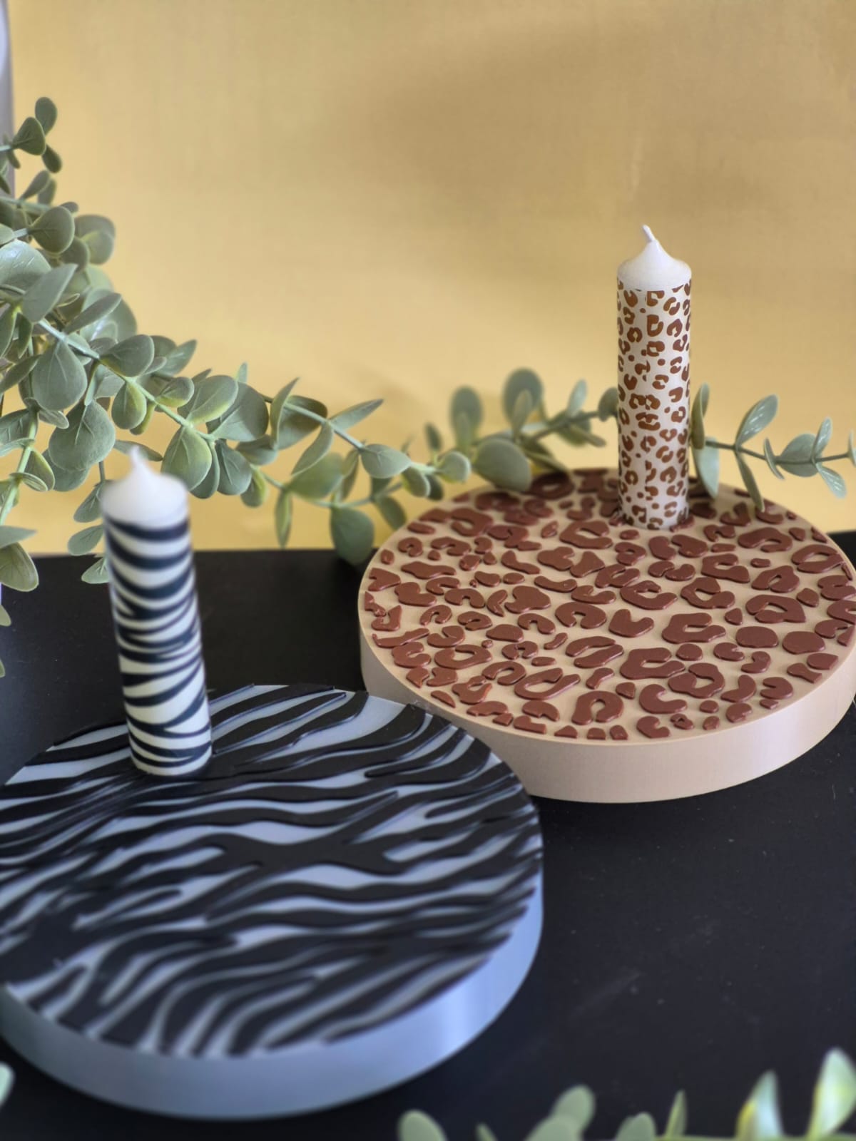 3D Druckdatei runder Kerzenteller für Stabkerze im Leodesign