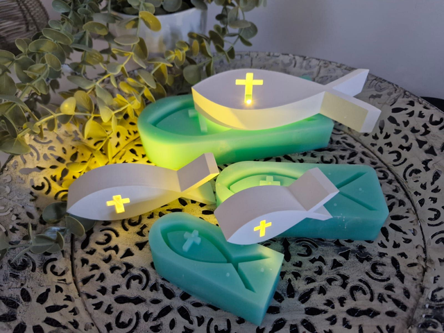 B-Ware Silikonform Fisch groß Konfirmation, Kommunion für Ballonlicht