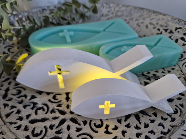 B-Ware Silikonform Fisch groß Konfirmation, Kommunion für Ballonlicht