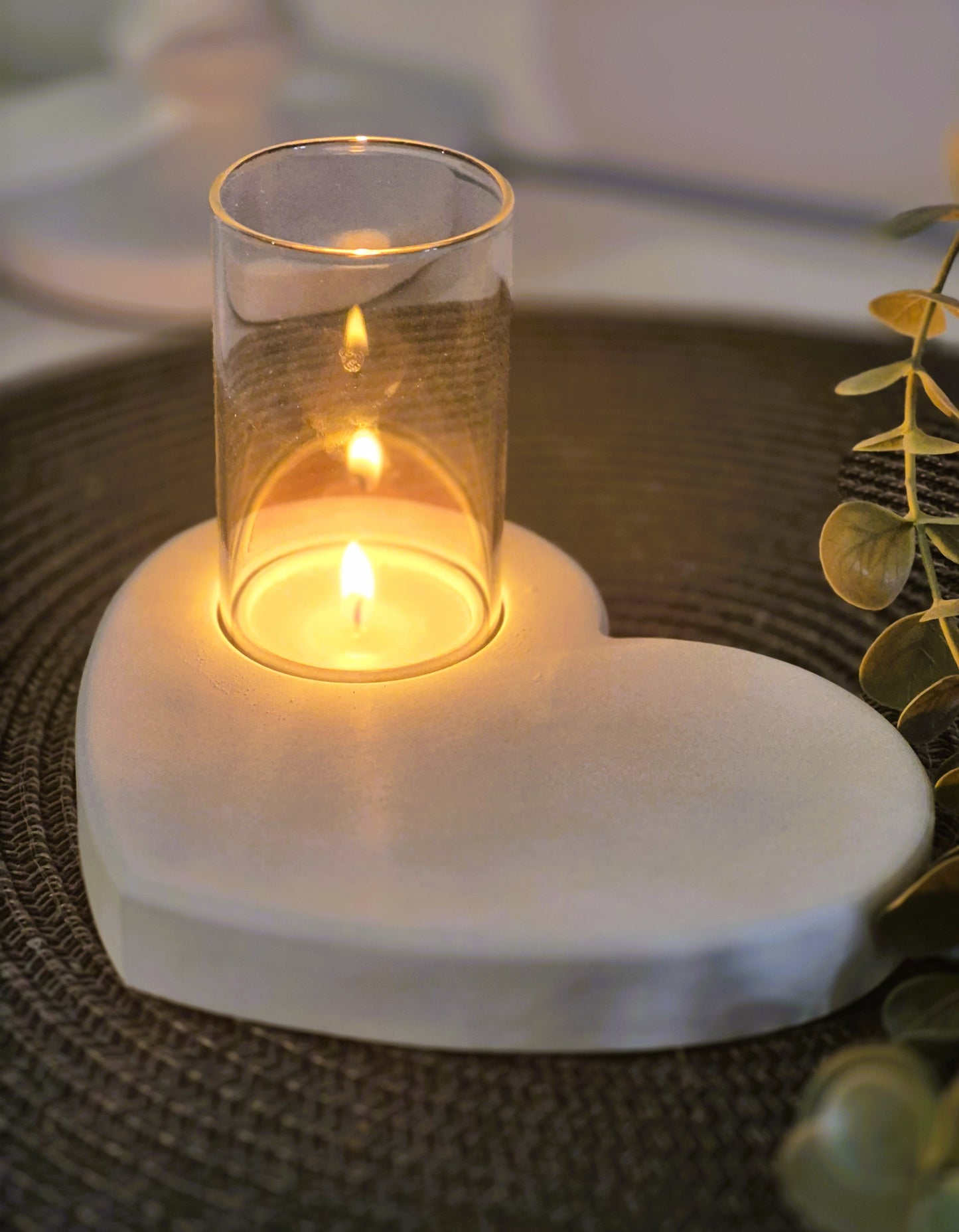 Herzteller groß für Teelicht und Windlichtglas