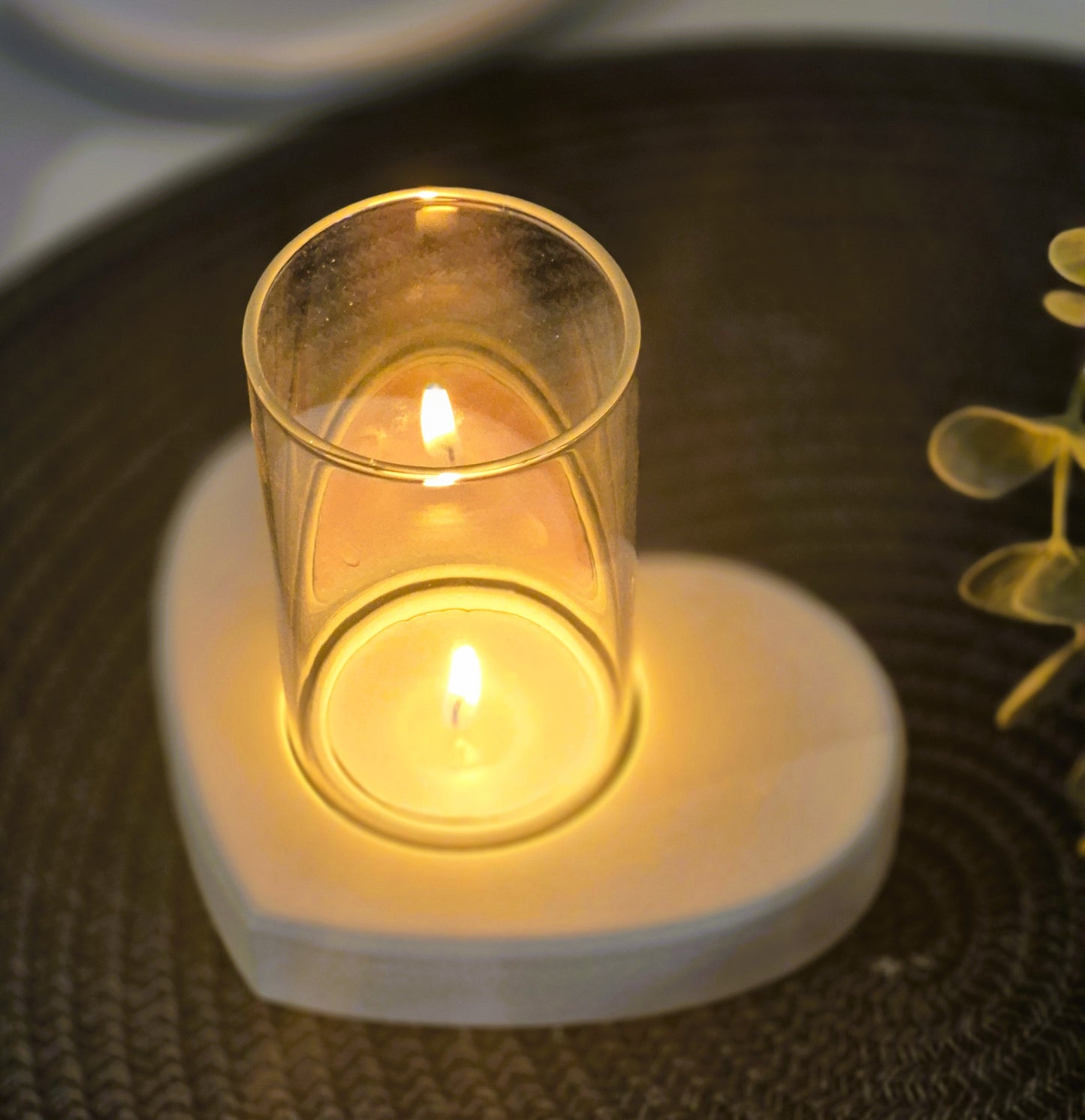 Herzteller klein für Teelicht und Windlichtglas