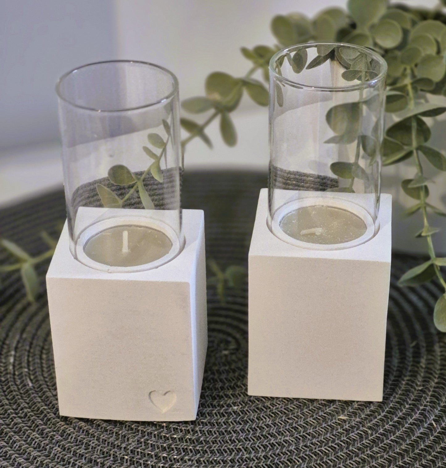 Kerzenhalter eckig für Windlichtglas