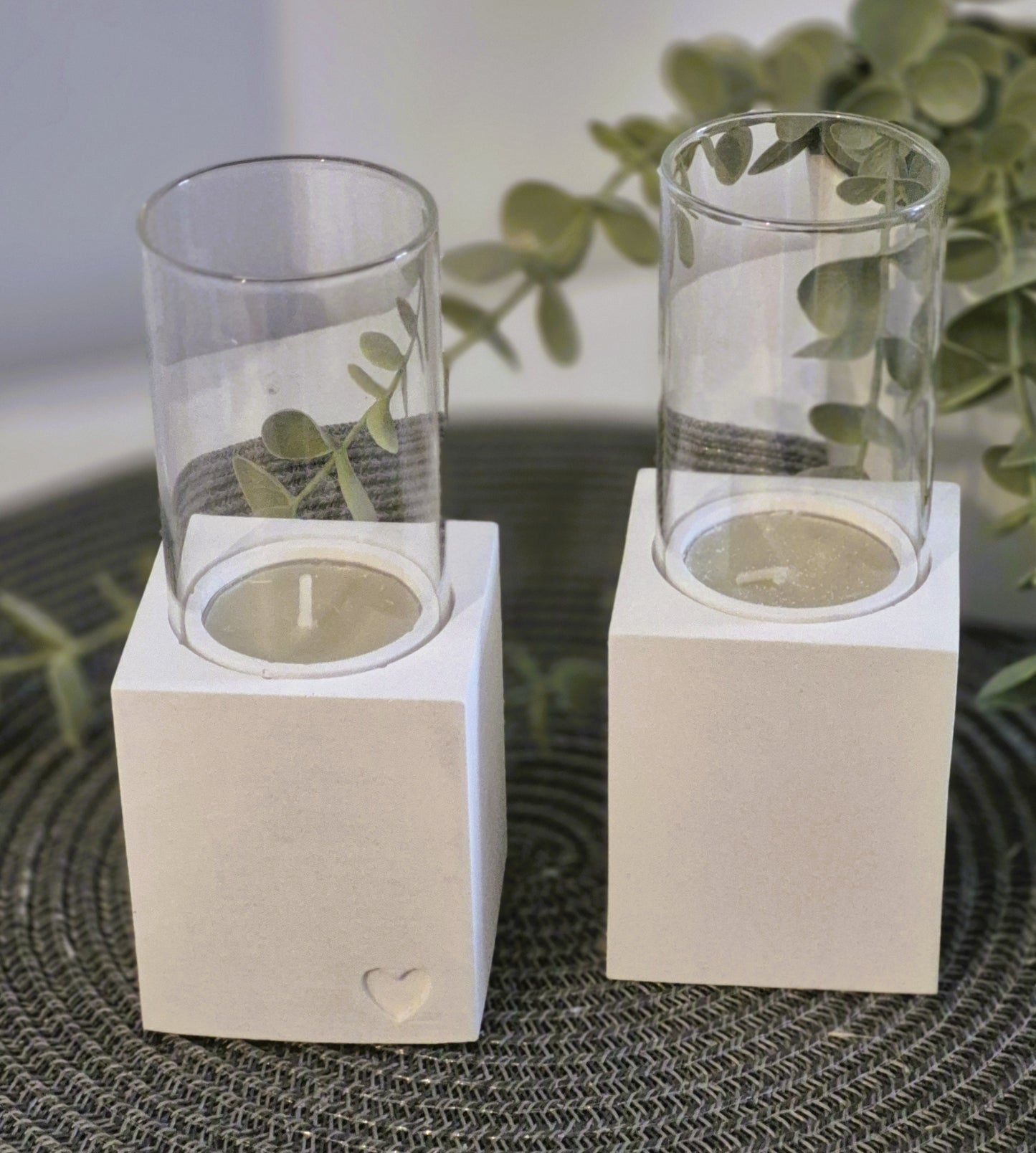 Kerzenhalter eckig für Windlichtglas