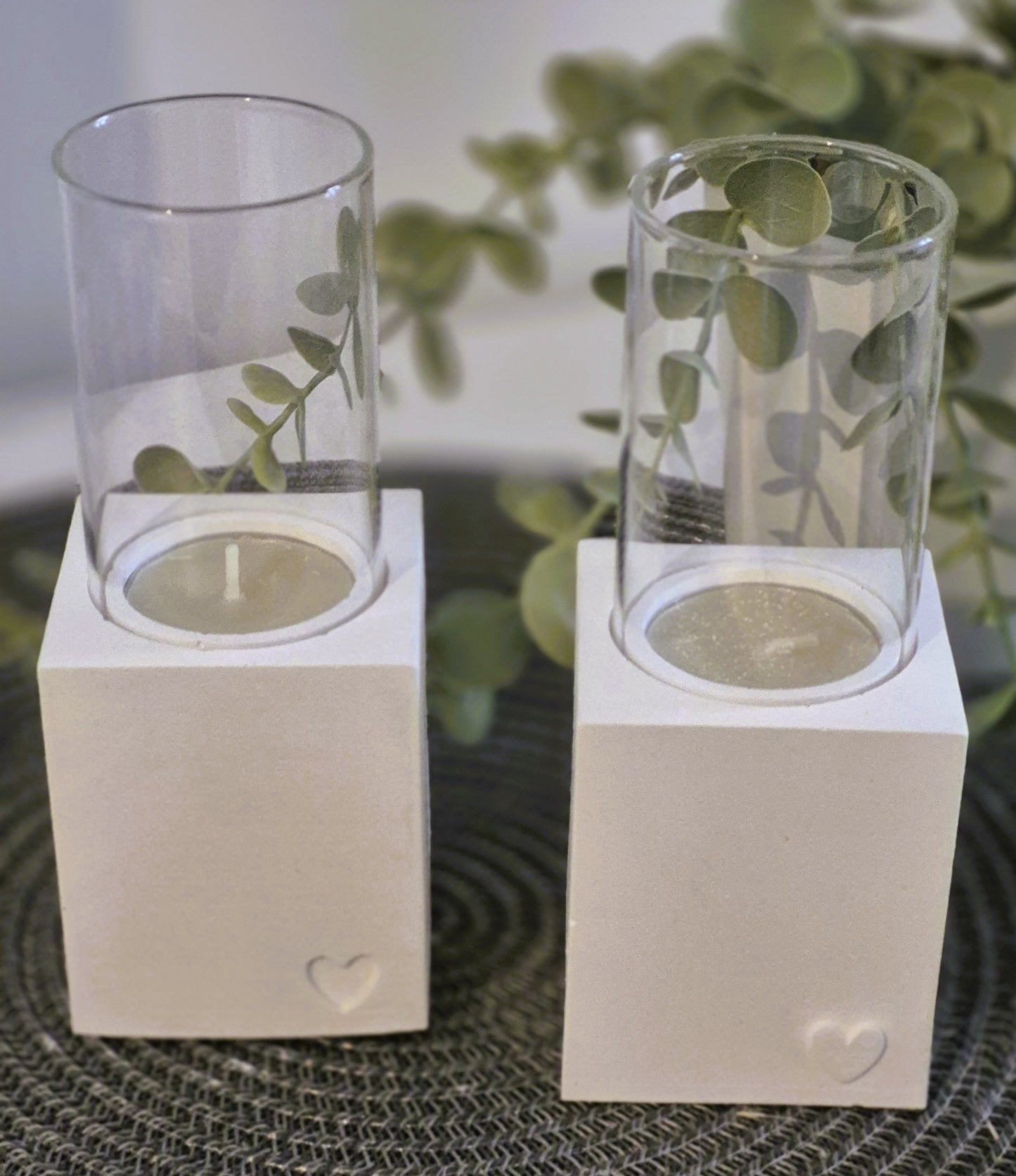 Kerzenhalter eckig für Windlichtglas