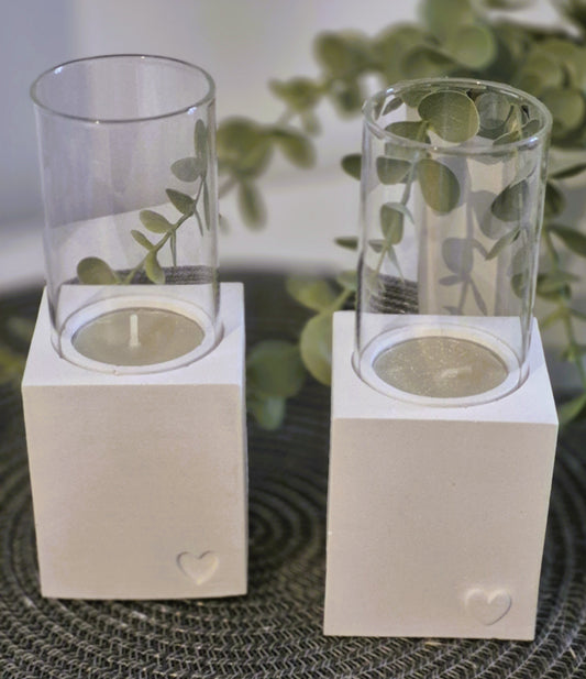 Kerzenhalter eckig für Windlichtglas