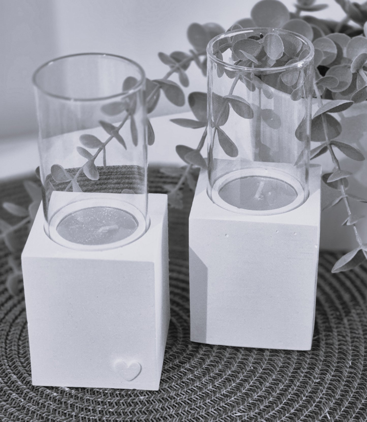 Kerzenhalter eckig für Windlichtglas