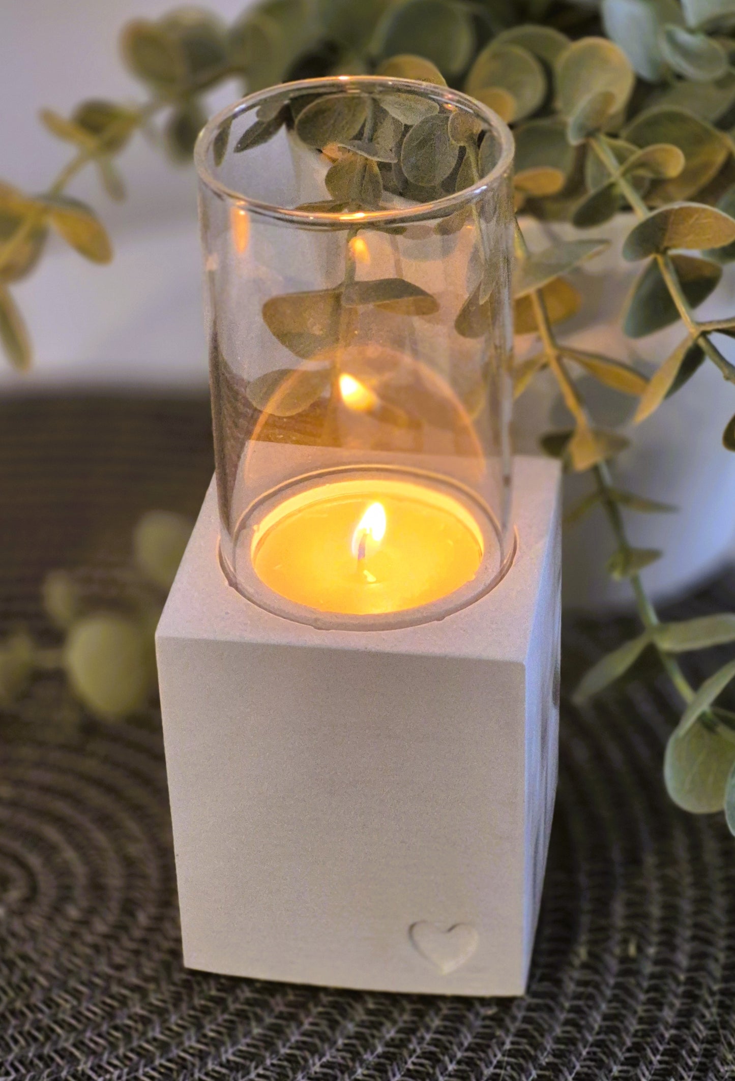 Kerzenhalter eckig für Windlichtglas