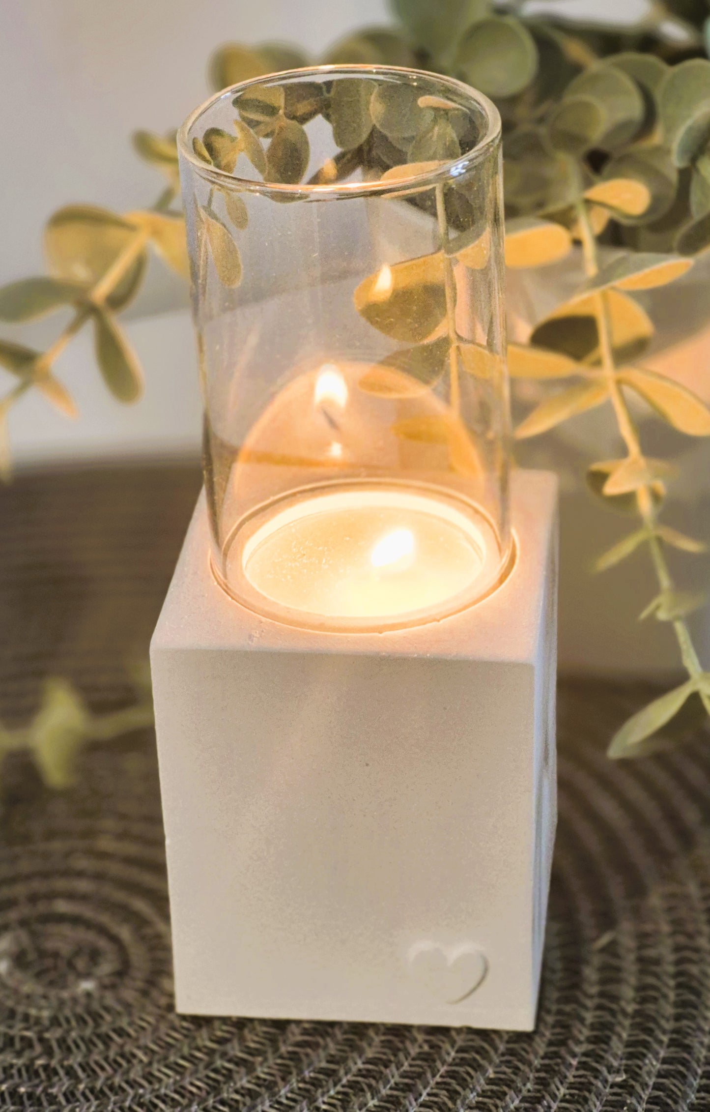 Kerzenhalter eckig für Windlichtglas