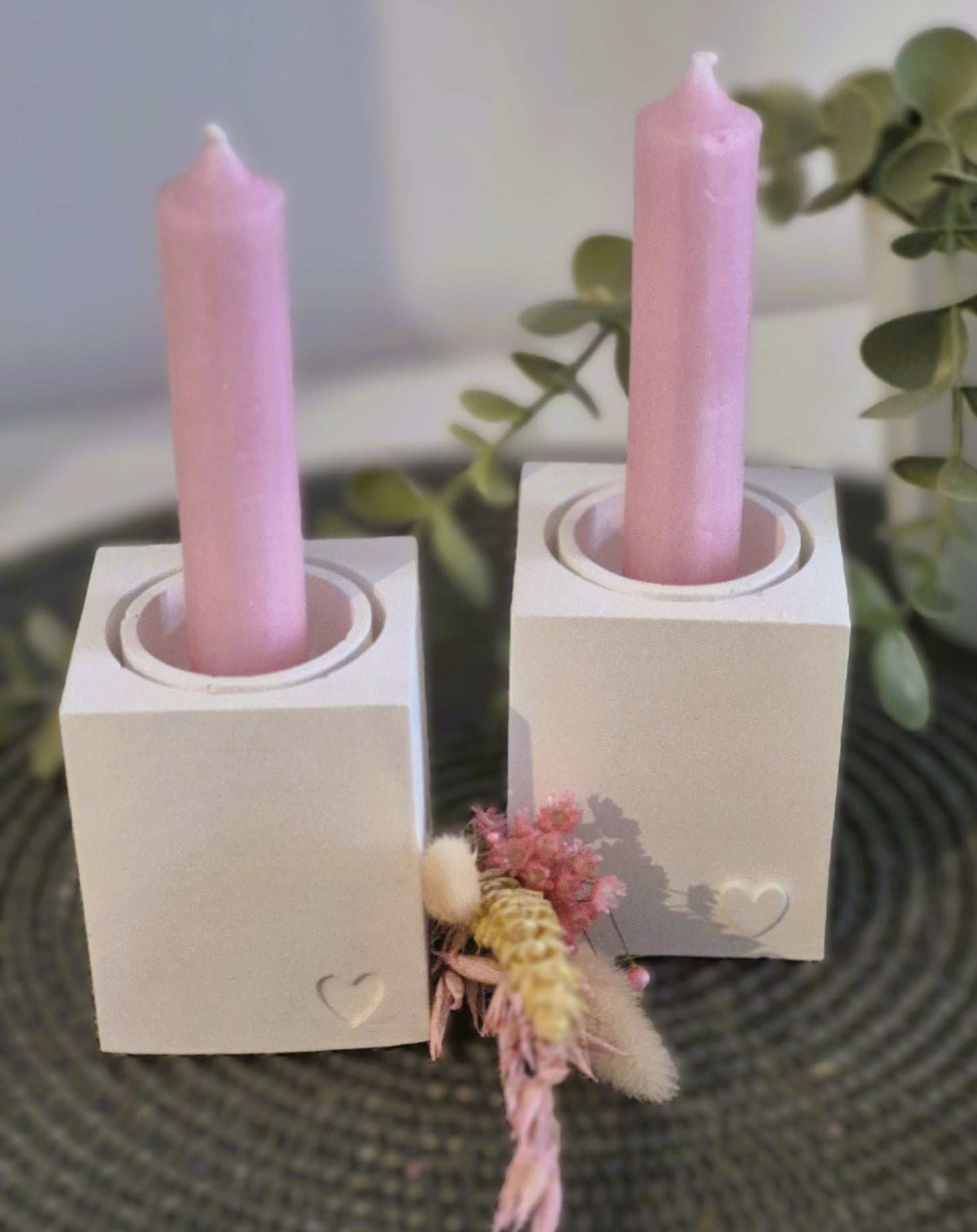 Kerzenhalter eckig für Windlichtglas