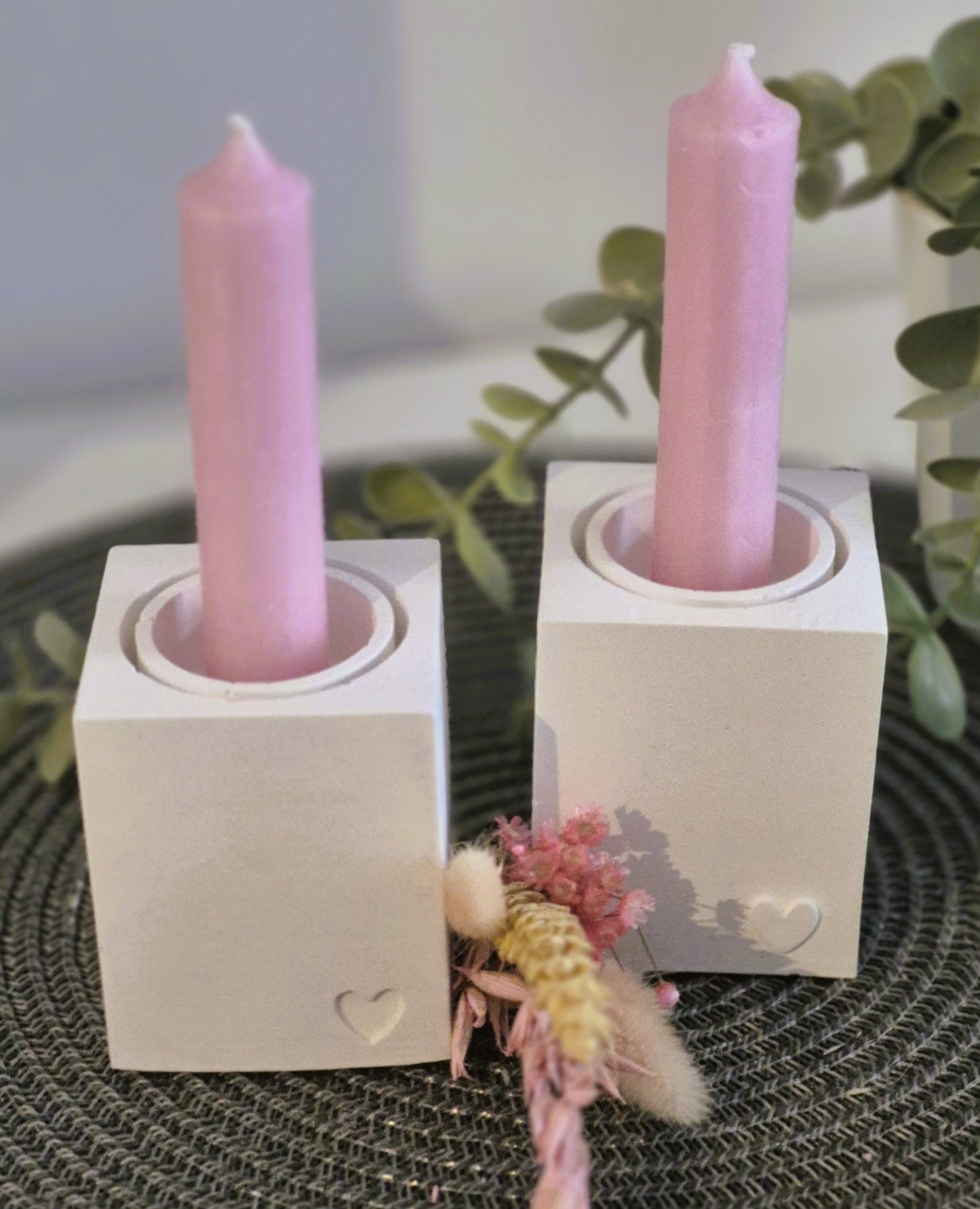 Kerzenhalter eckig für Windlichtglas