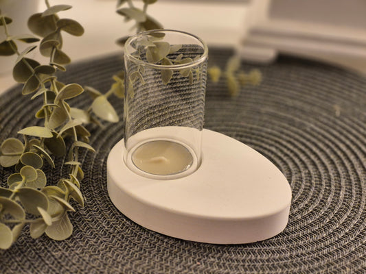 Silikonform Teller in Eiform für Teelicht und Windlichtglas