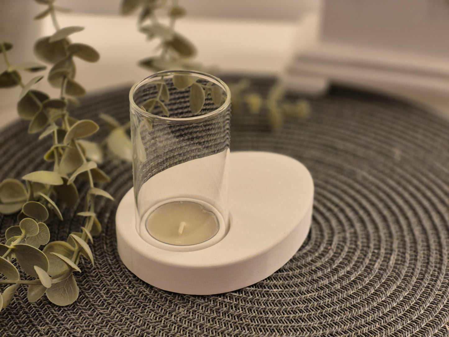 Silikonform Teller in Eiform für Teelicht und Windlichtglas