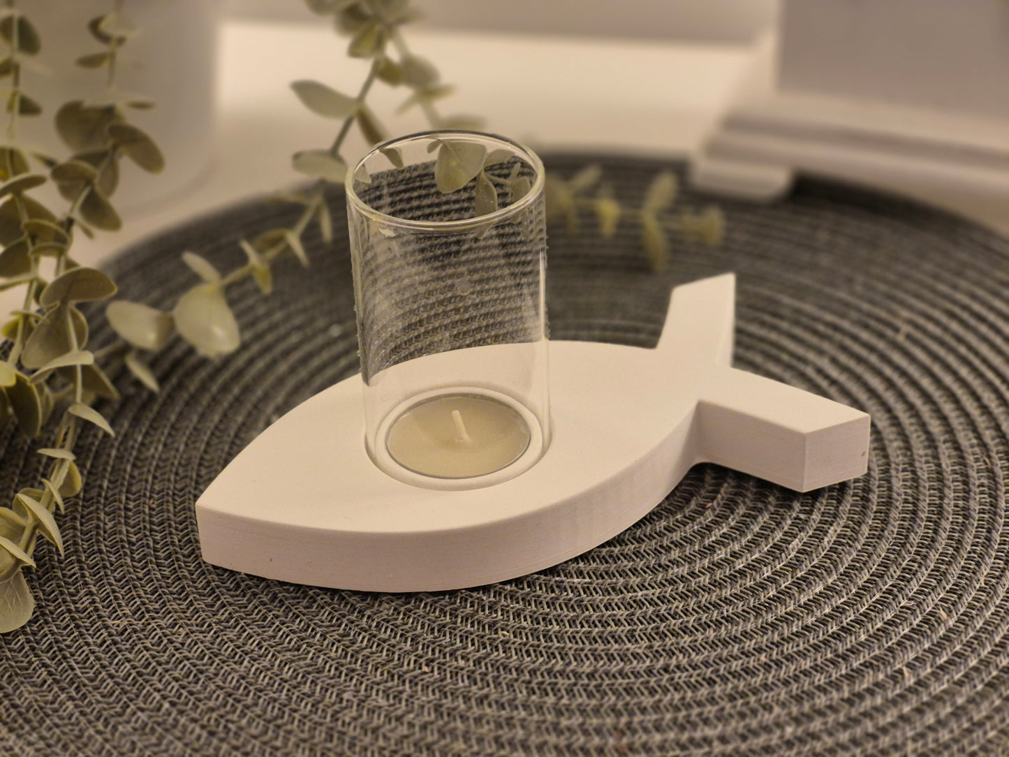 Silikonform Fischteller für Teelicht und Windlichtglas