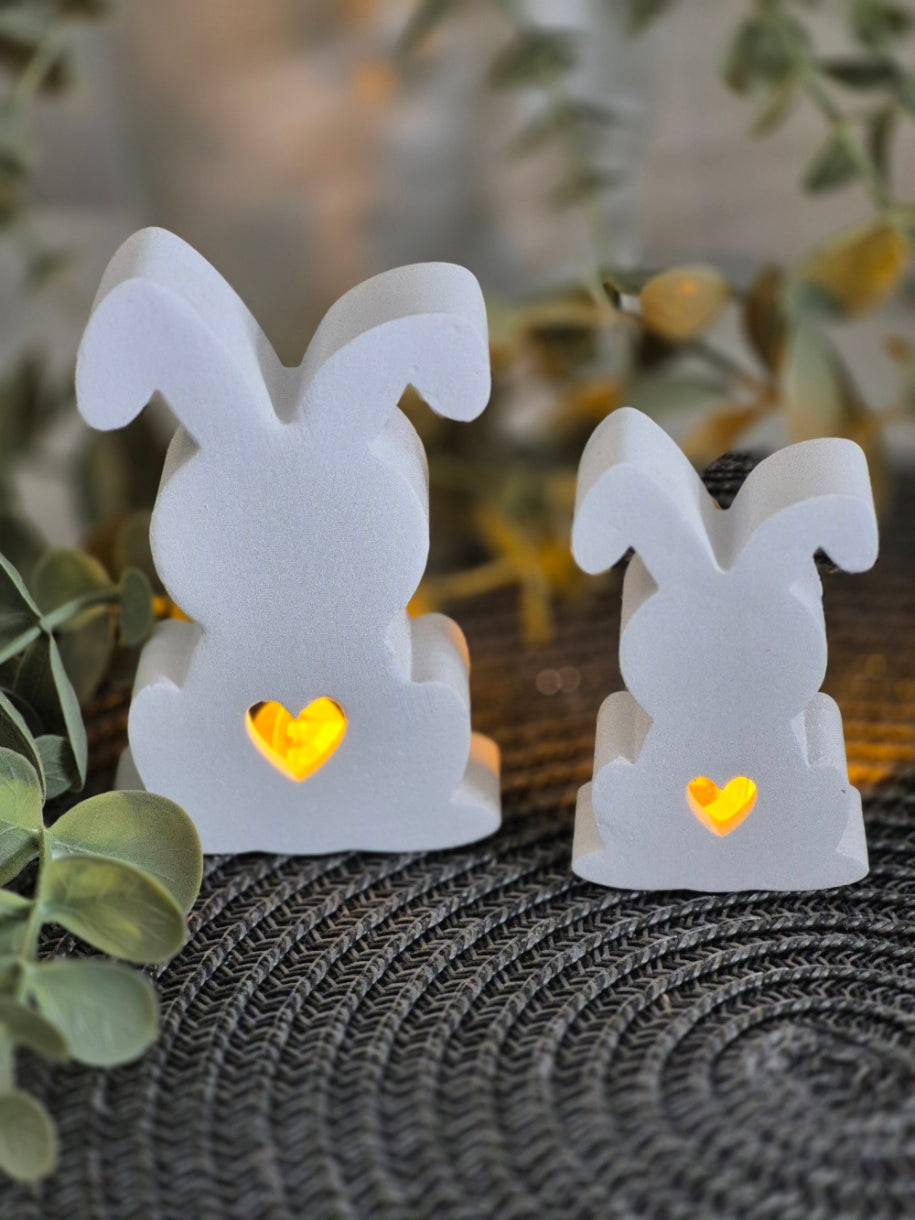 Silikonform Puschelhase Hansi und Herzhase Anni für Ballonlichter