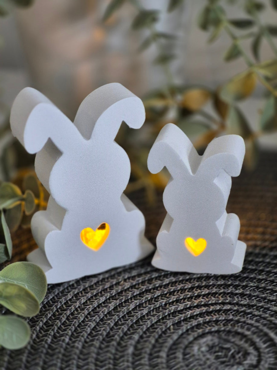 Silikonform Puschelhase Hansi und Herzhase Anni für Ballonlichter