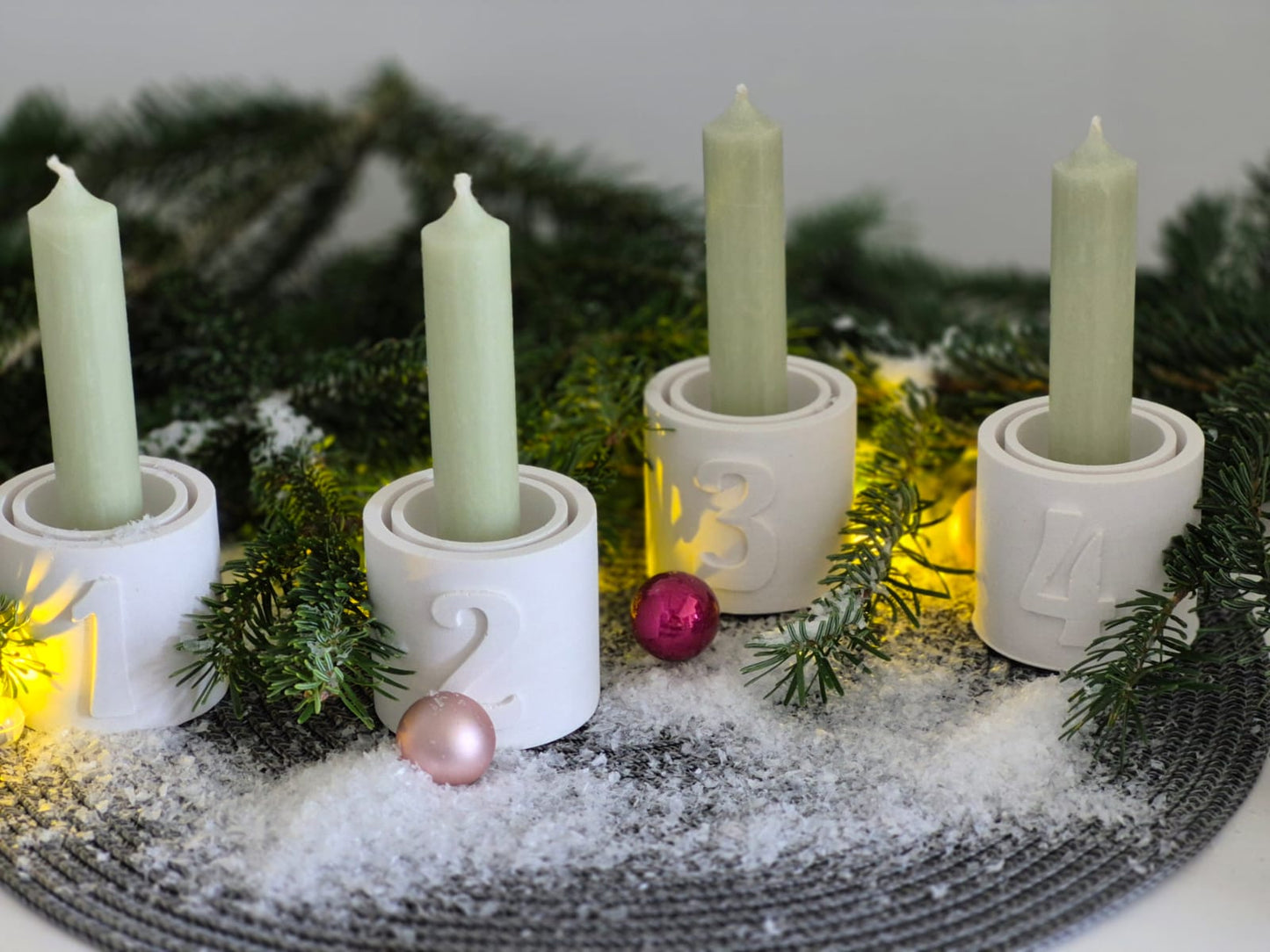 Silikonform Kerzenhalter Adventskranz 1 bis 4