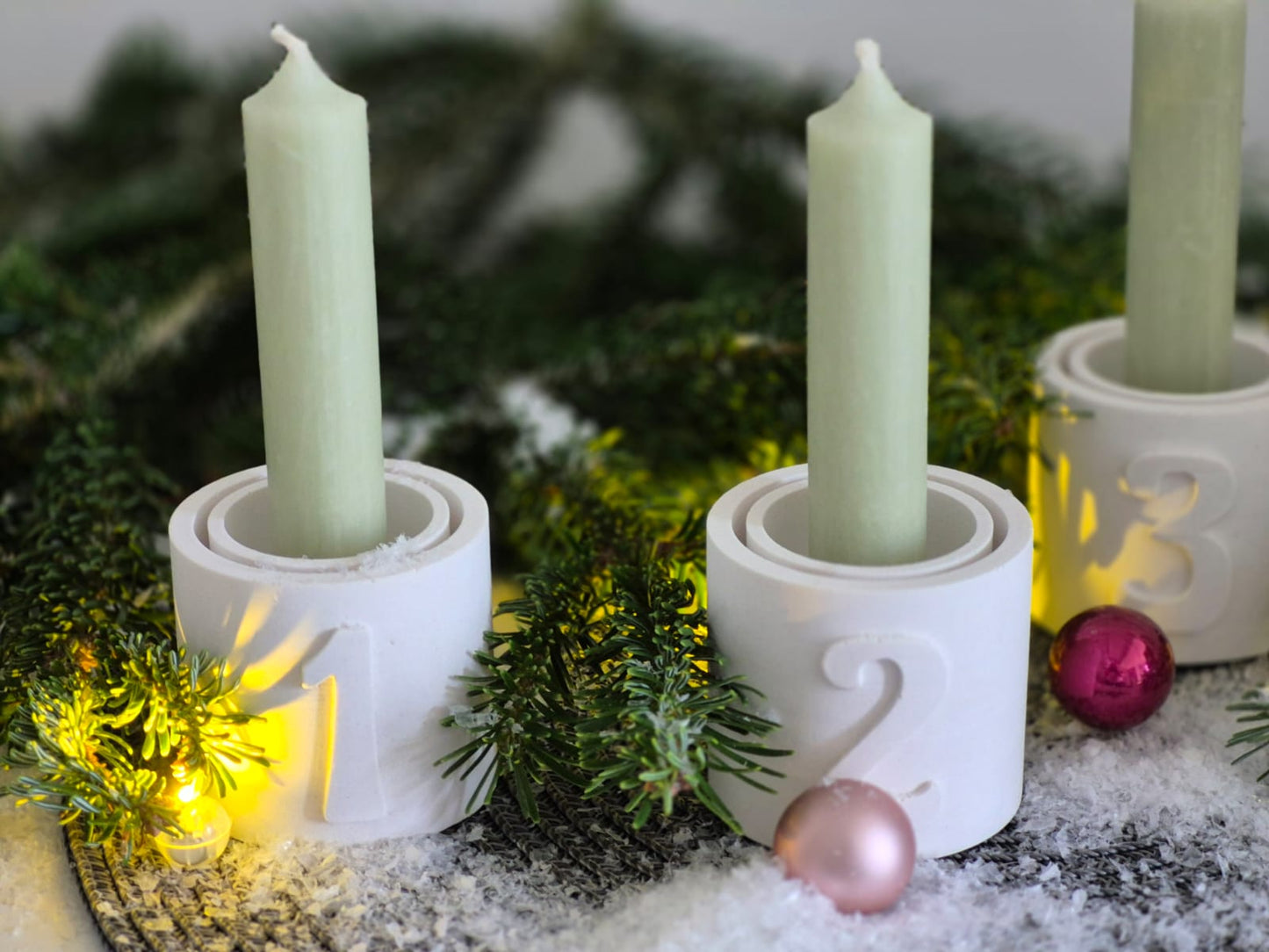 Silikonform Kerzenhalter Adventskranz 1 bis 4