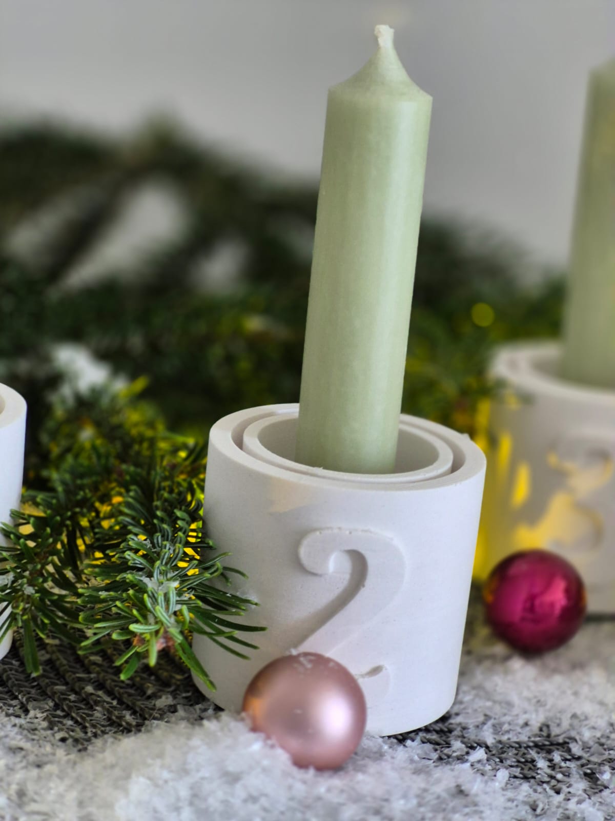 Silikonform Kerzenhalter Adventskranz 1 bis 4