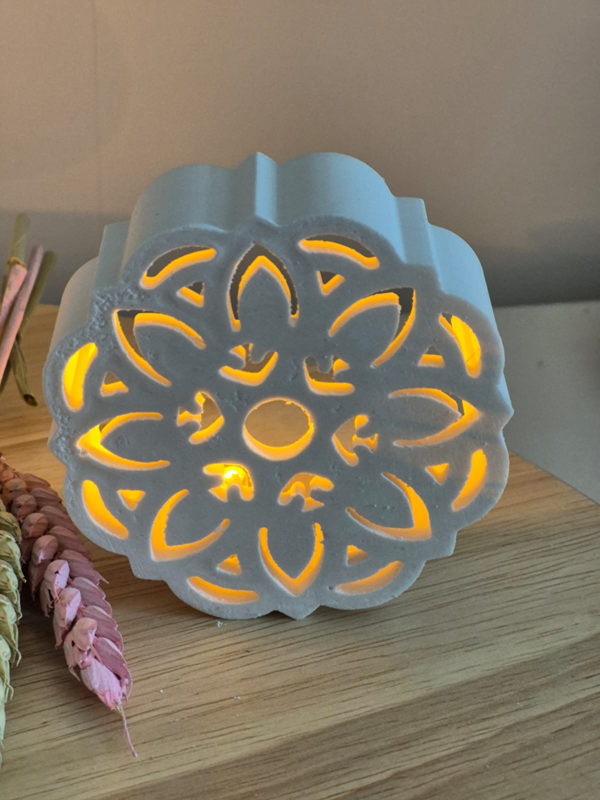 Silikonform Herbstblumen im Mandaladesign für Ballonlicht