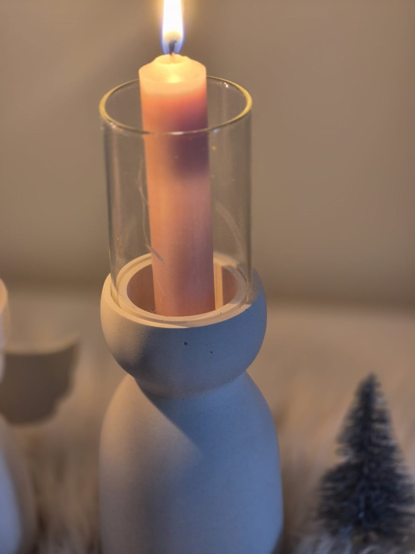 Silikonform Engel Kerzenhalter für Stab- und Teelichter mit Windlichtglasfunktion