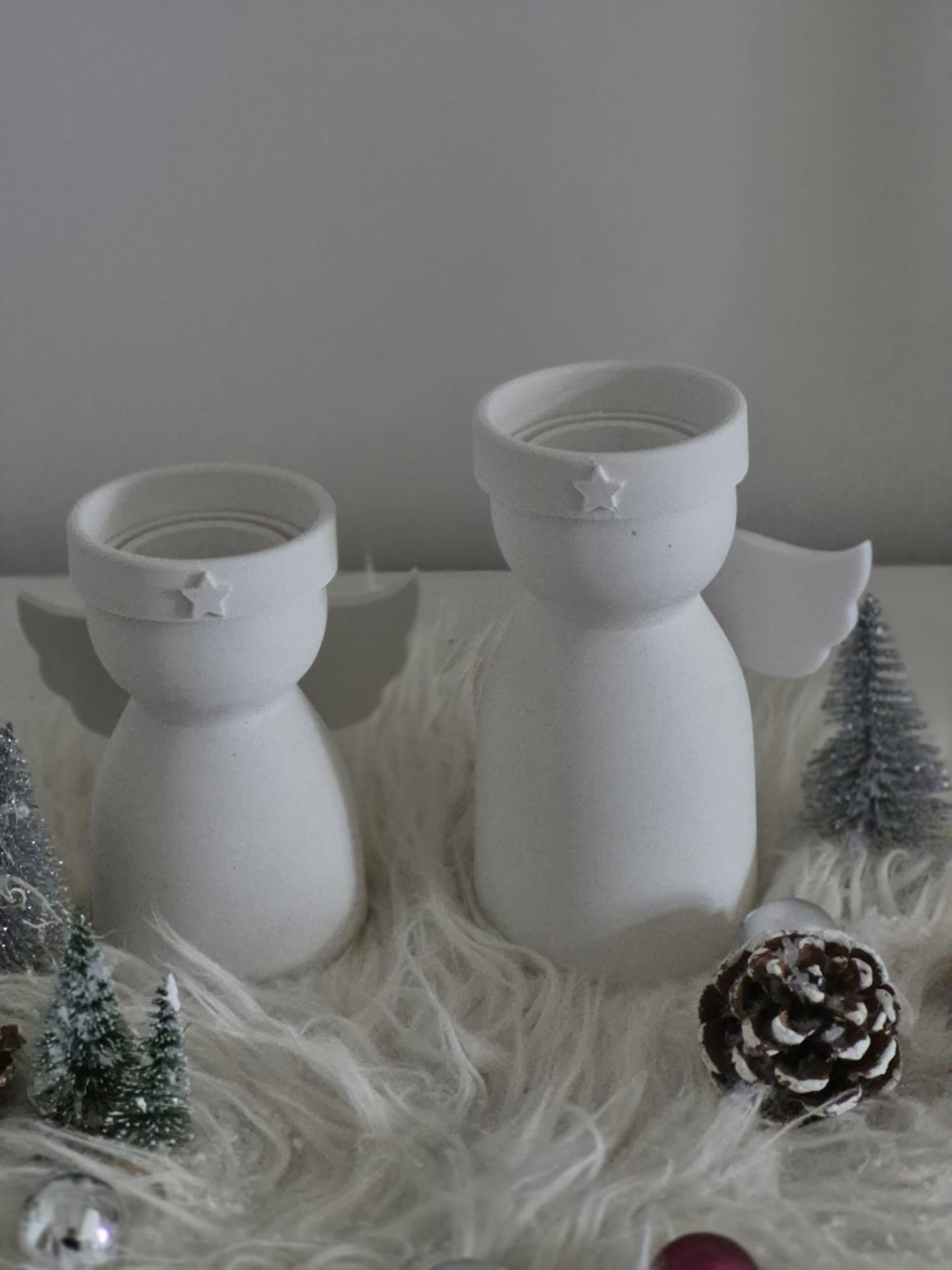 Silikonform Engel Kerzenhalter für Stab- und Teelichter mit Windlichtglasfunktion